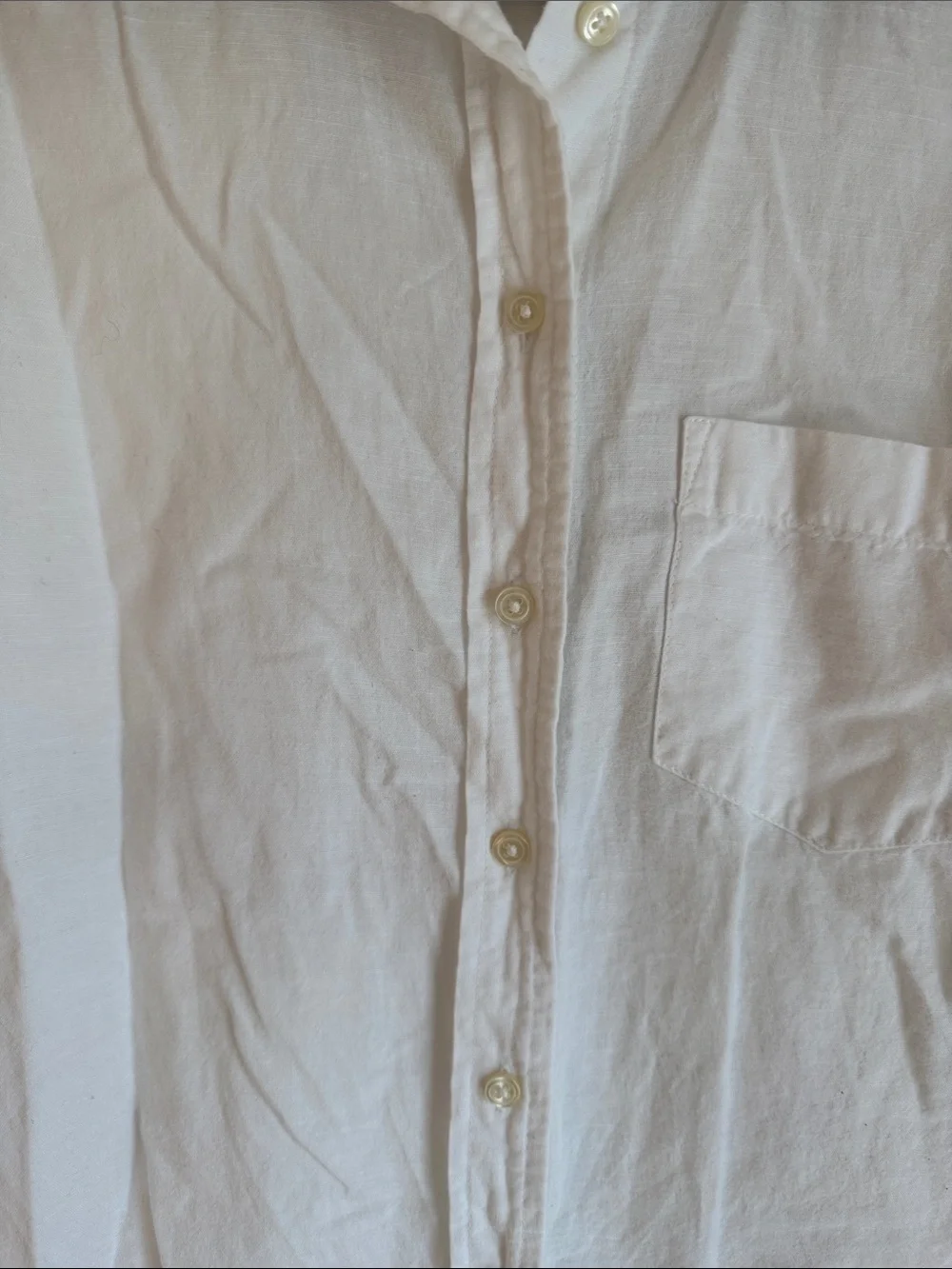 J. Crew White Long-Sleeve Casual Button-Down Shirt